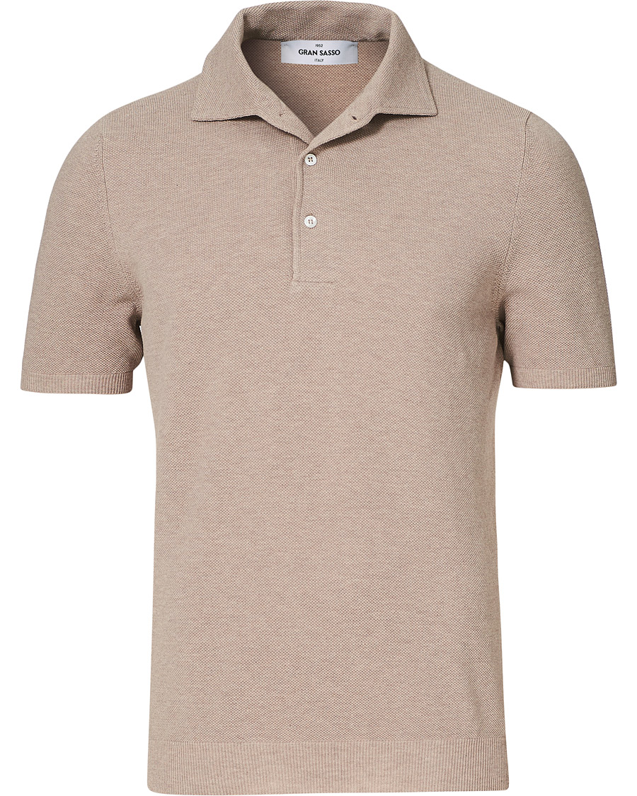 Herre | Polotrøjer | Gran Sasso | Knitted One Piece Collar Polo Beige