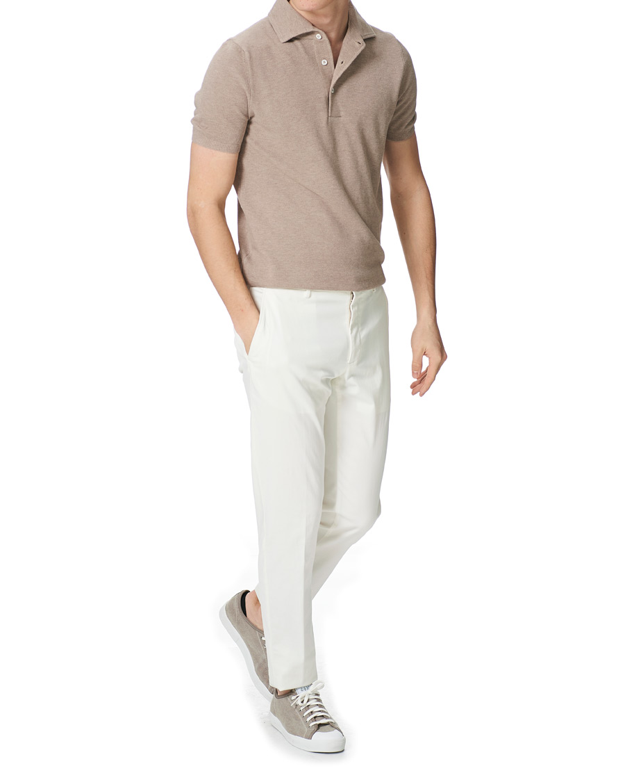 Herre | Polotrøjer | Gran Sasso | Knitted One Piece Collar Polo Beige