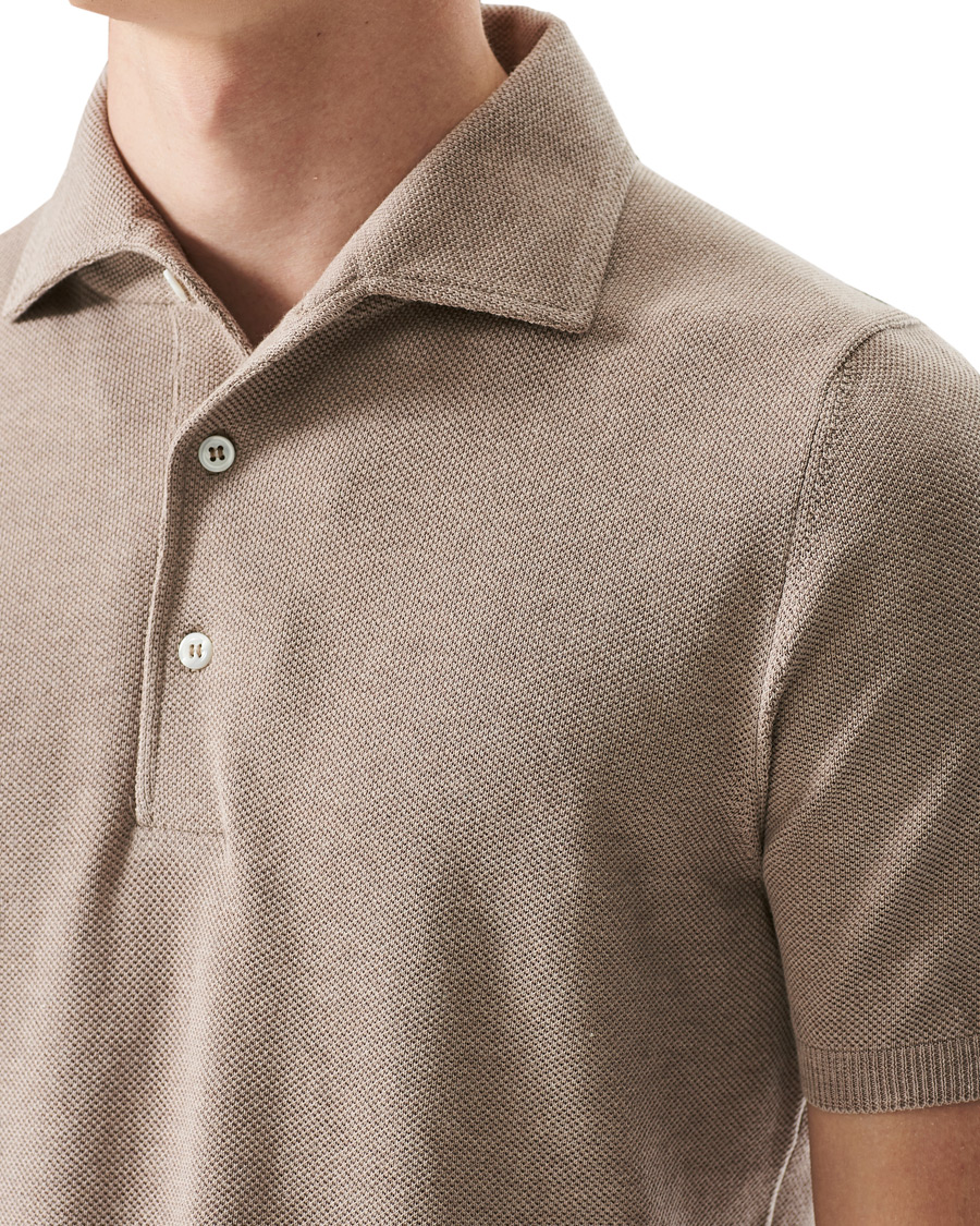 Herre | Polotrøjer | Gran Sasso | Knitted One Piece Collar Polo Beige