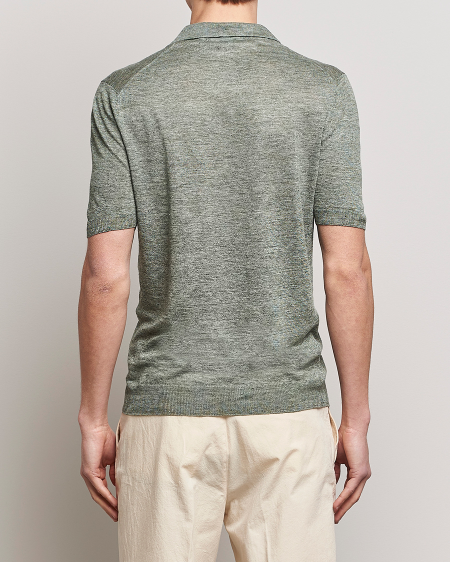 Herre | Polotrøjer | Gran Sasso | Knitted Linen Polo Green