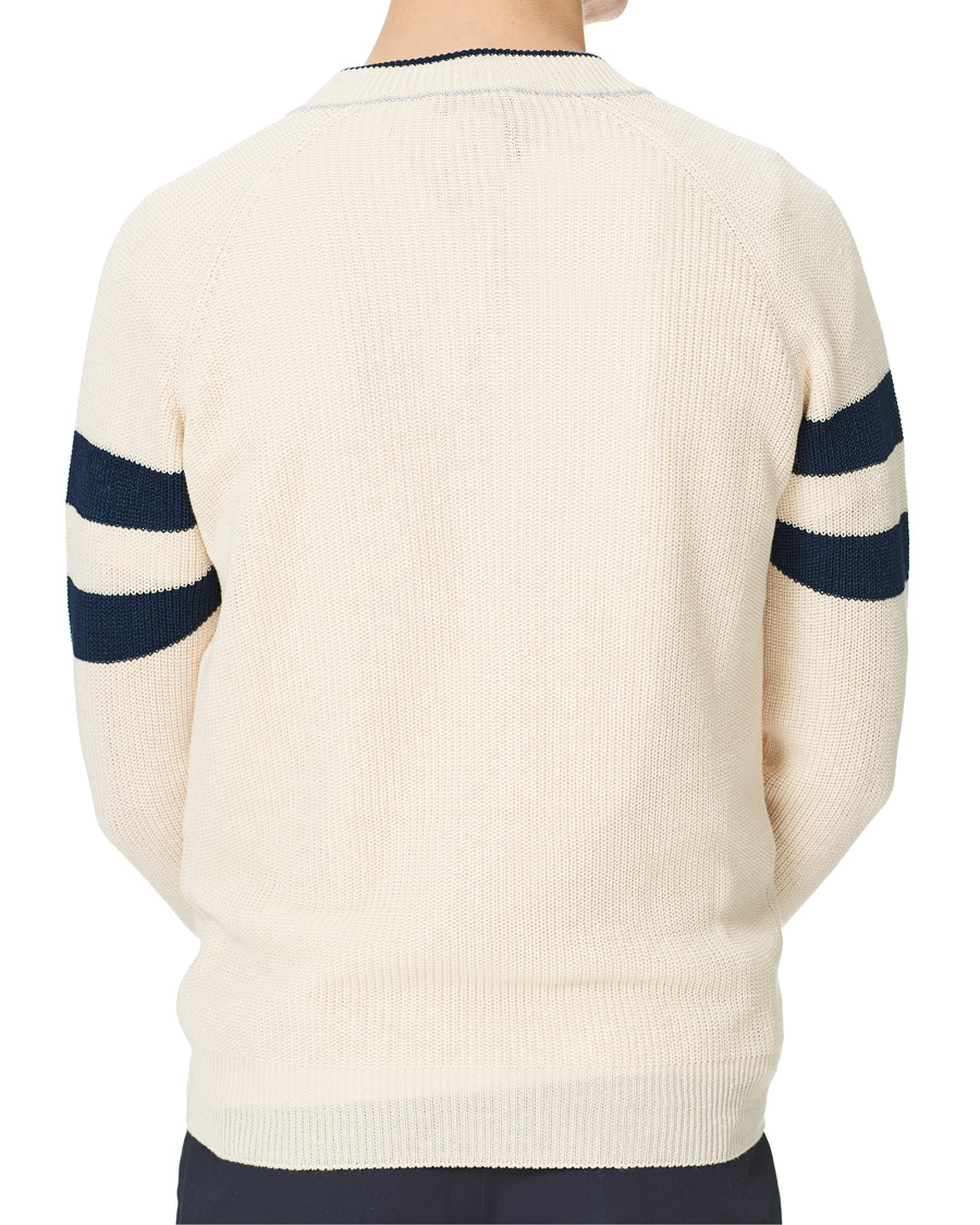 Herre | Trøjer | Gran Sasso | Linen/Cotton Cricket V-Neck Sweater White