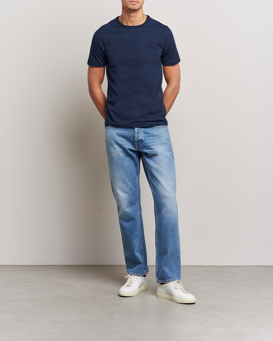 Herre | T-Shirts | Merz b. Schwanen | 1950s Classic Loopwheeled Ink Blue