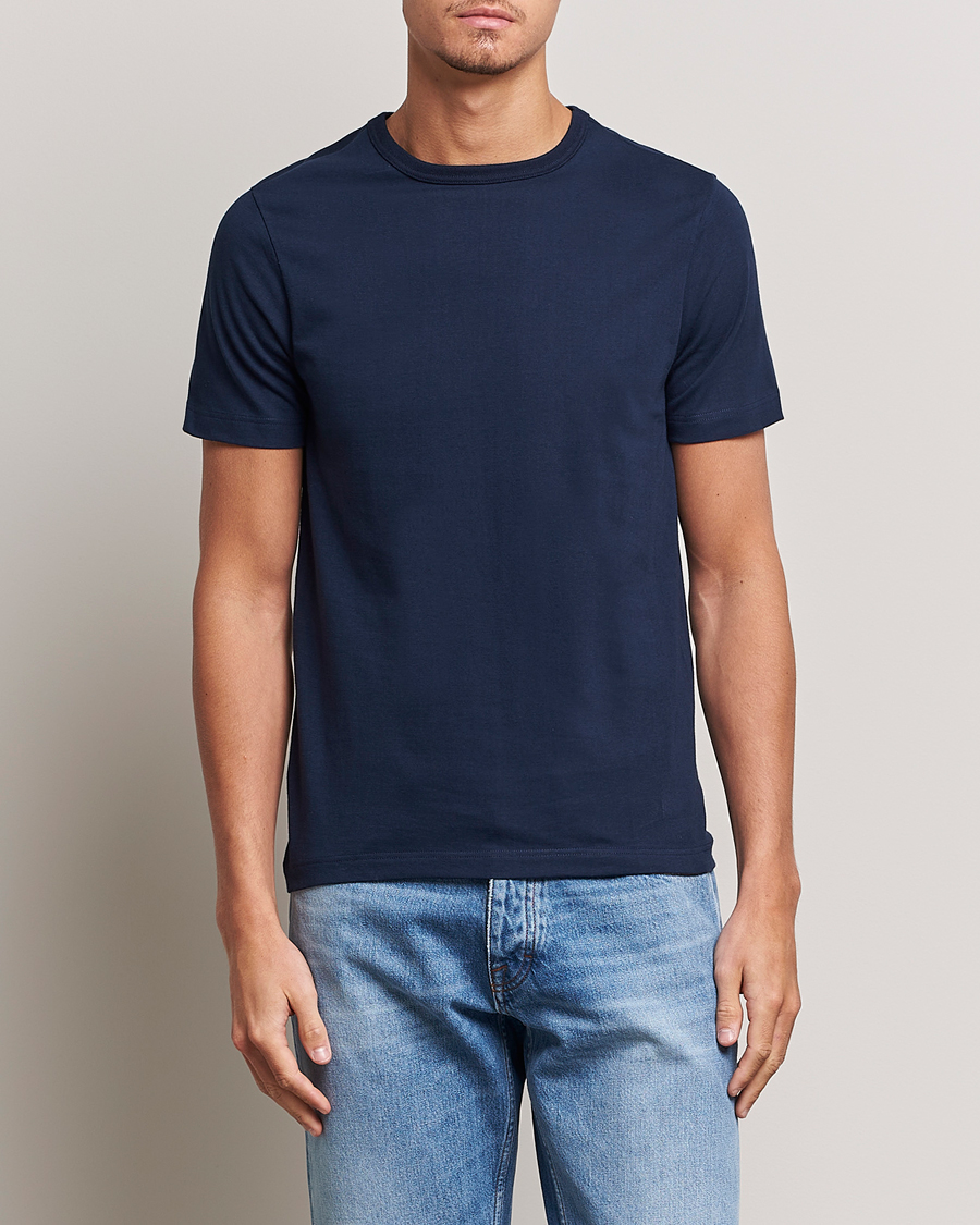 Herre | T-Shirts | Merz b. Schwanen | 1950s Classic Loopwheeled Ink Blue