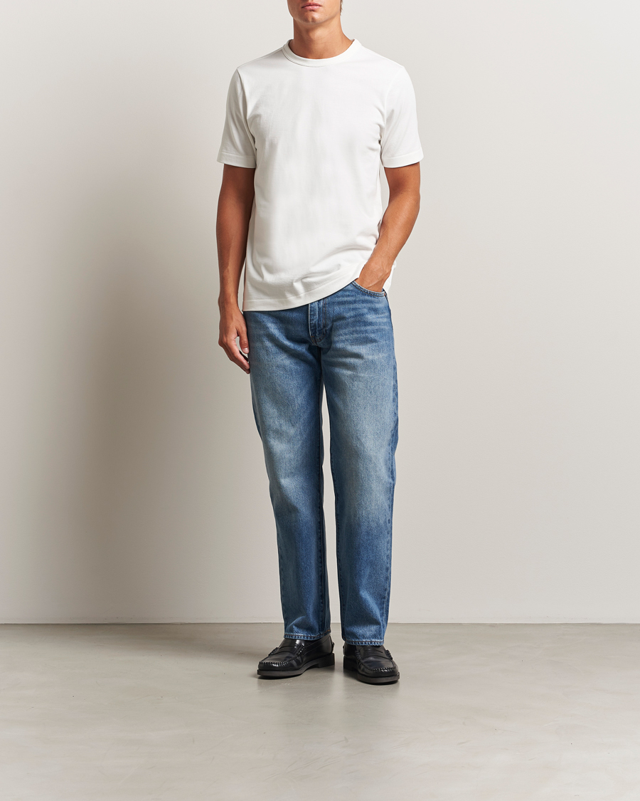 Herre | T-Shirts | Merz b. Schwanen | Relaxed Fit Loopwheeled T-Shirt White