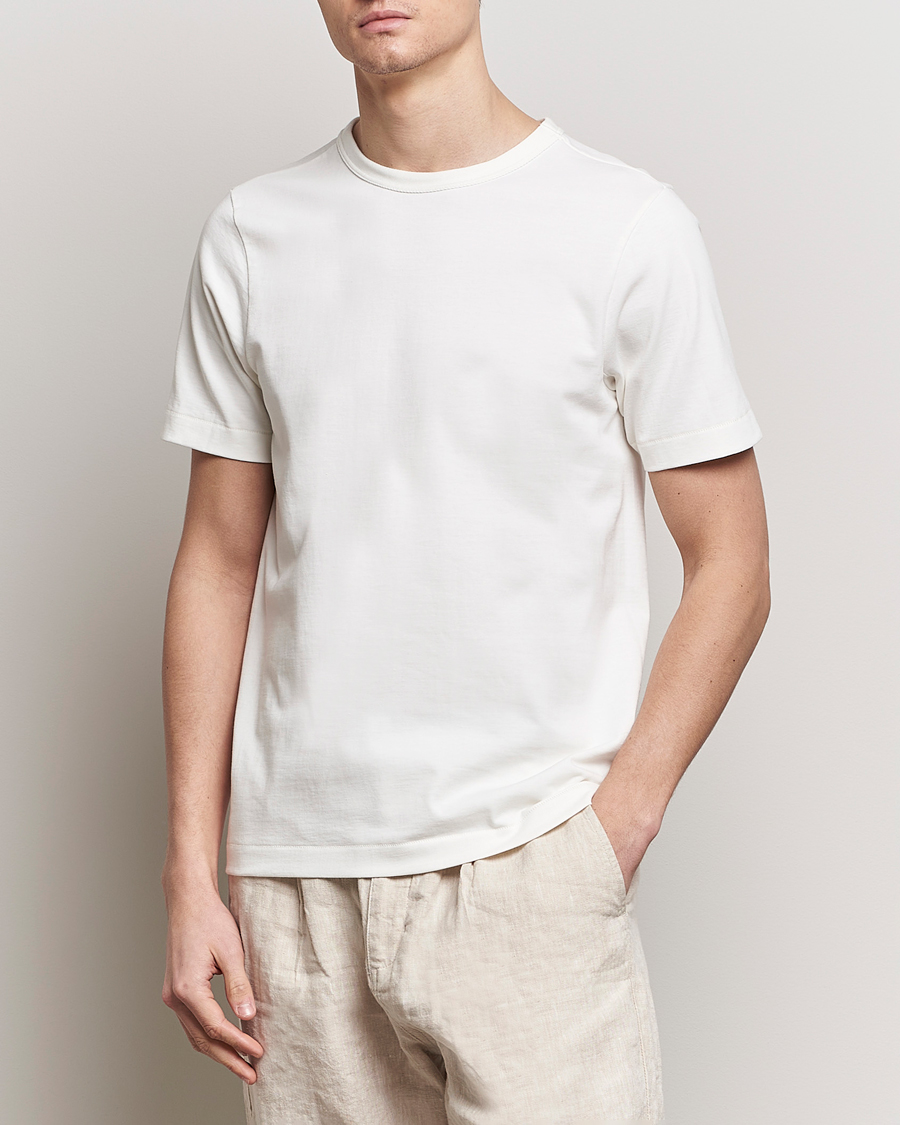 Herre | T-Shirts | Merz b. Schwanen | Relaxed Loopwheeled Sturdy T-Shirt White