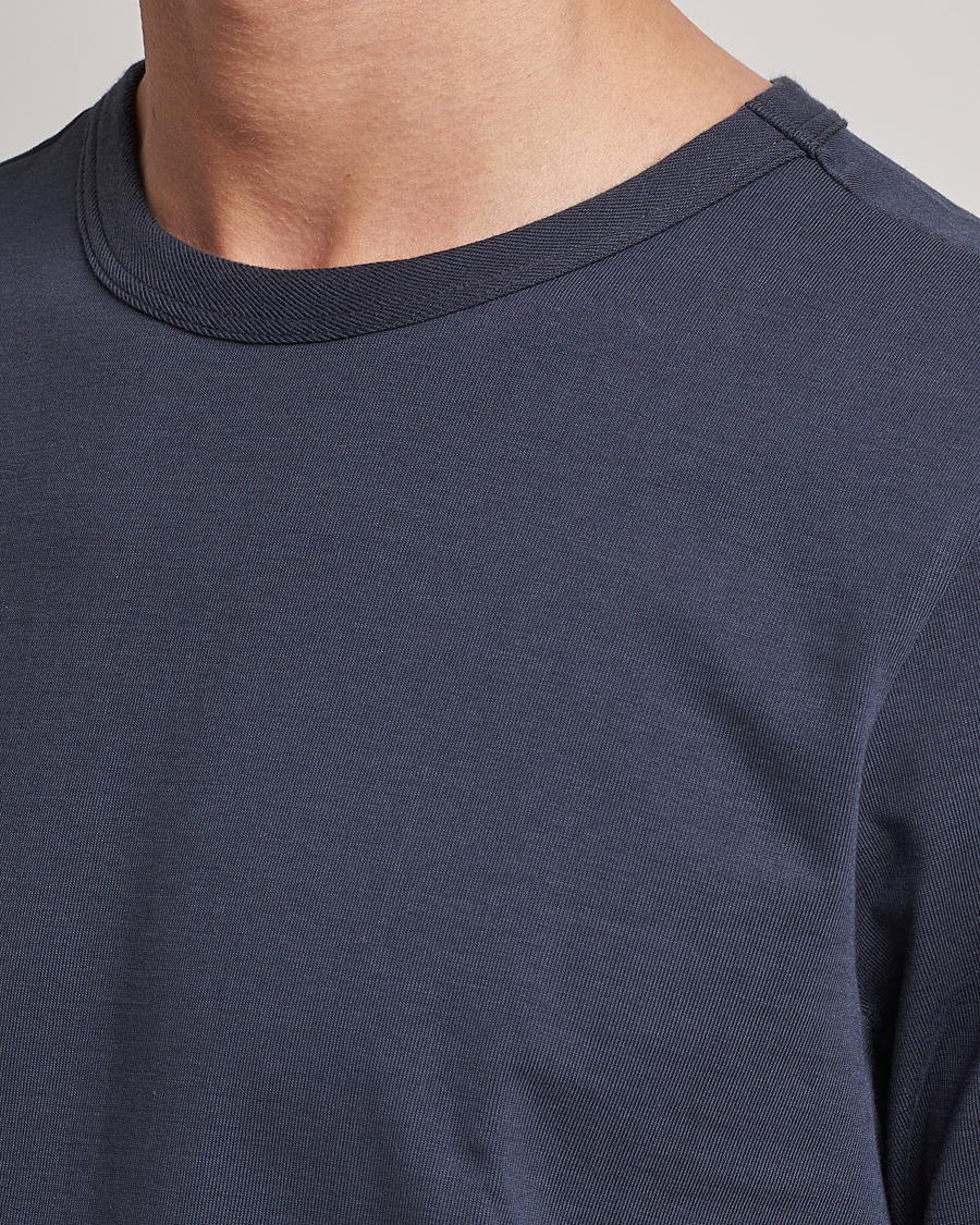 Herre | T-Shirts | Merz b. Schwanen | Relaxed Loopwheeled Sturdy Tee Navy