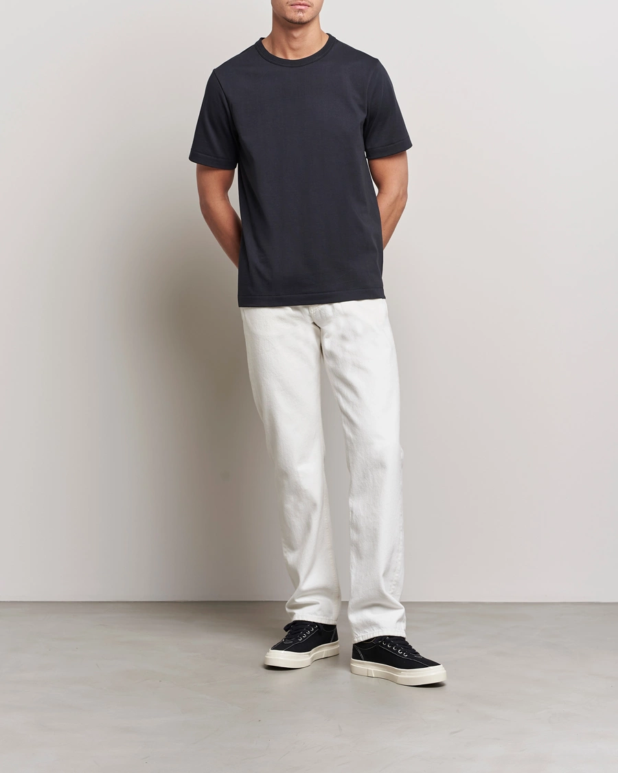 Herre | T-Shirts | Merz b. Schwanen | Relaxed Fit Loopwheeled T-Shirt Charcoal
