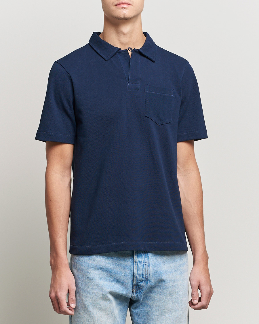 Herre | Tøj | Merz b. Schwanen | Organic Cotton Washed Polo Ink Blue