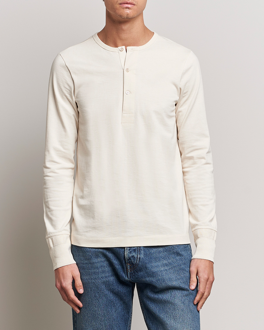 Herre | Langærmede t-shirts | Merz b. Schwanen | Classic Organic Cotton Henley Sweater Nature