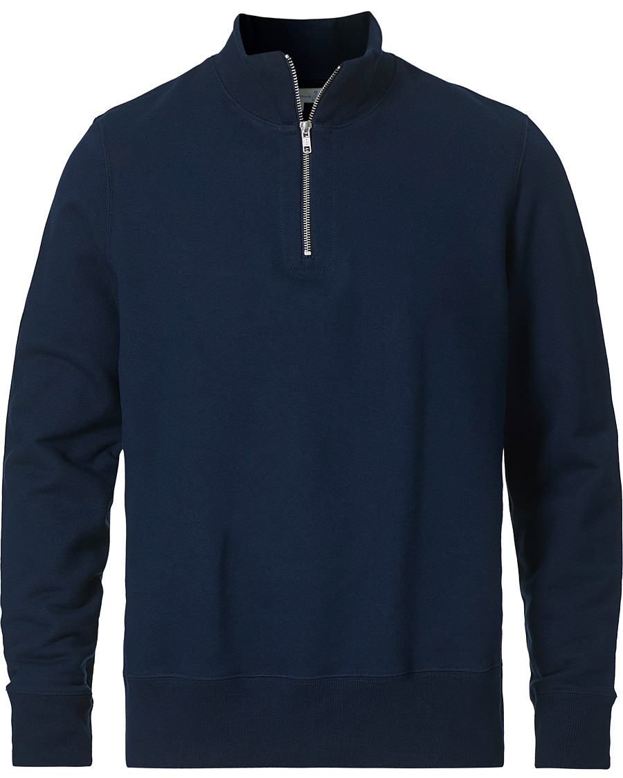 Herre | Trøjer | Merz b. Schwanen | Organic Cotton Half Zip Sweat Ink