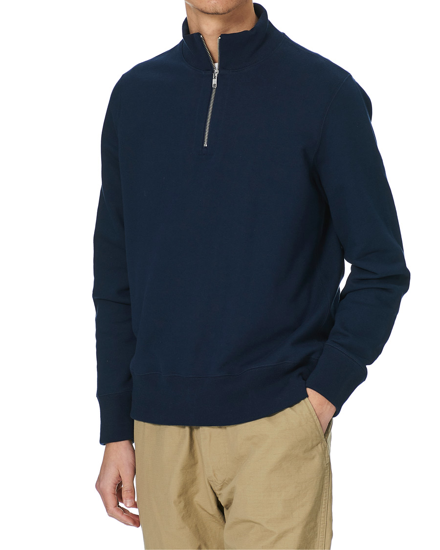 Herre | Trøjer | Merz b. Schwanen | Organic Cotton Half Zip Sweat Ink
