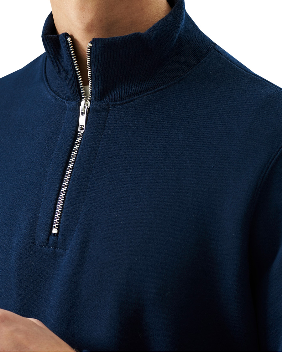 Herre | Trøjer | Merz b. Schwanen | Organic Cotton Half Zip Sweat Ink