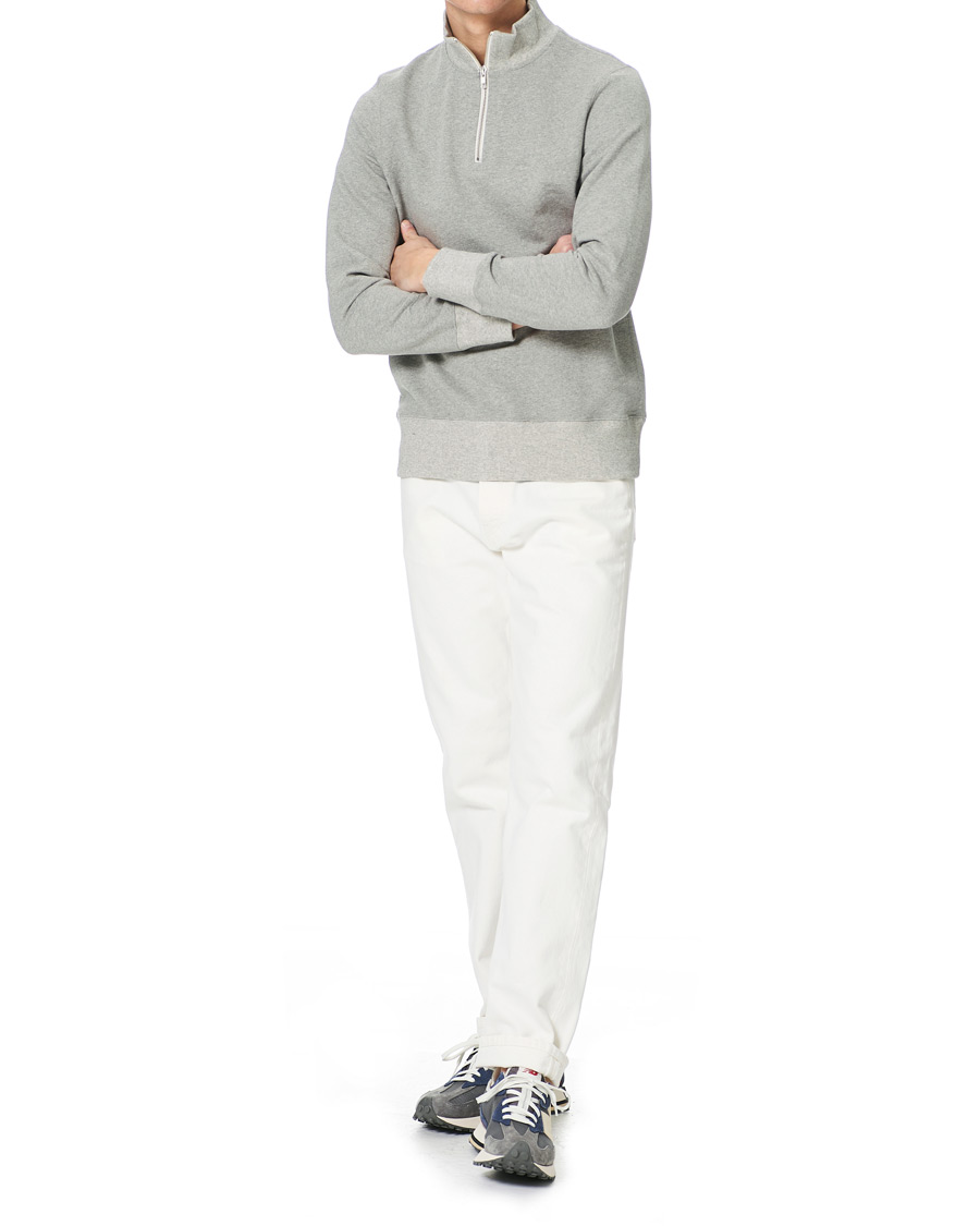 Herre | Trøjer | Merz b. Schwanen | Organic Cotton Half Zip Sweat Grey Mel