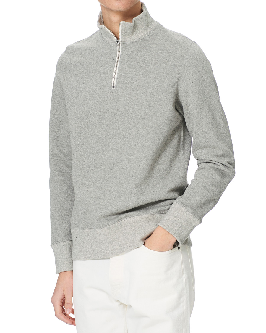 Herre | Trøjer | Merz b. Schwanen | Organic Cotton Half Zip Sweat Grey Mel