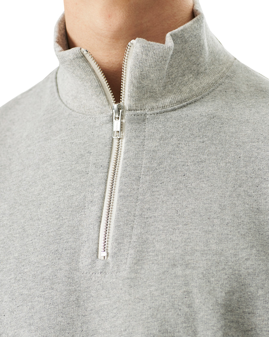 Herre | Trøjer | Merz b. Schwanen | Organic Cotton Half Zip Sweat Grey Mel