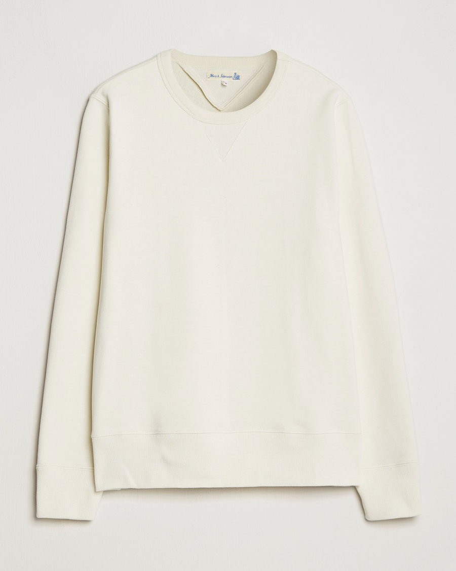 Herre | Trøjer | Merz b. Schwanen | Organic Cotton Crew Neck Sweat Oat