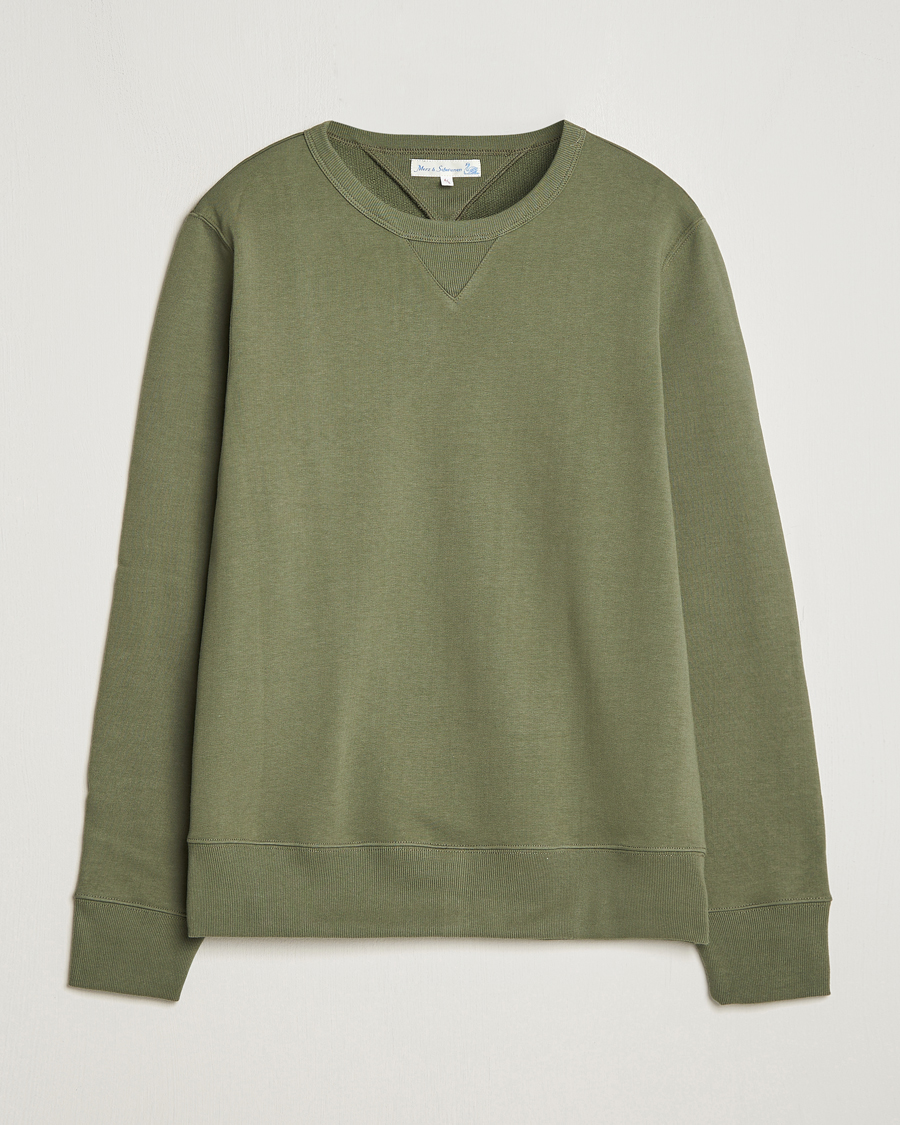 Herre | Trøjer | Merz b. Schwanen | Organic Cotton Crew Neck Sweat Army