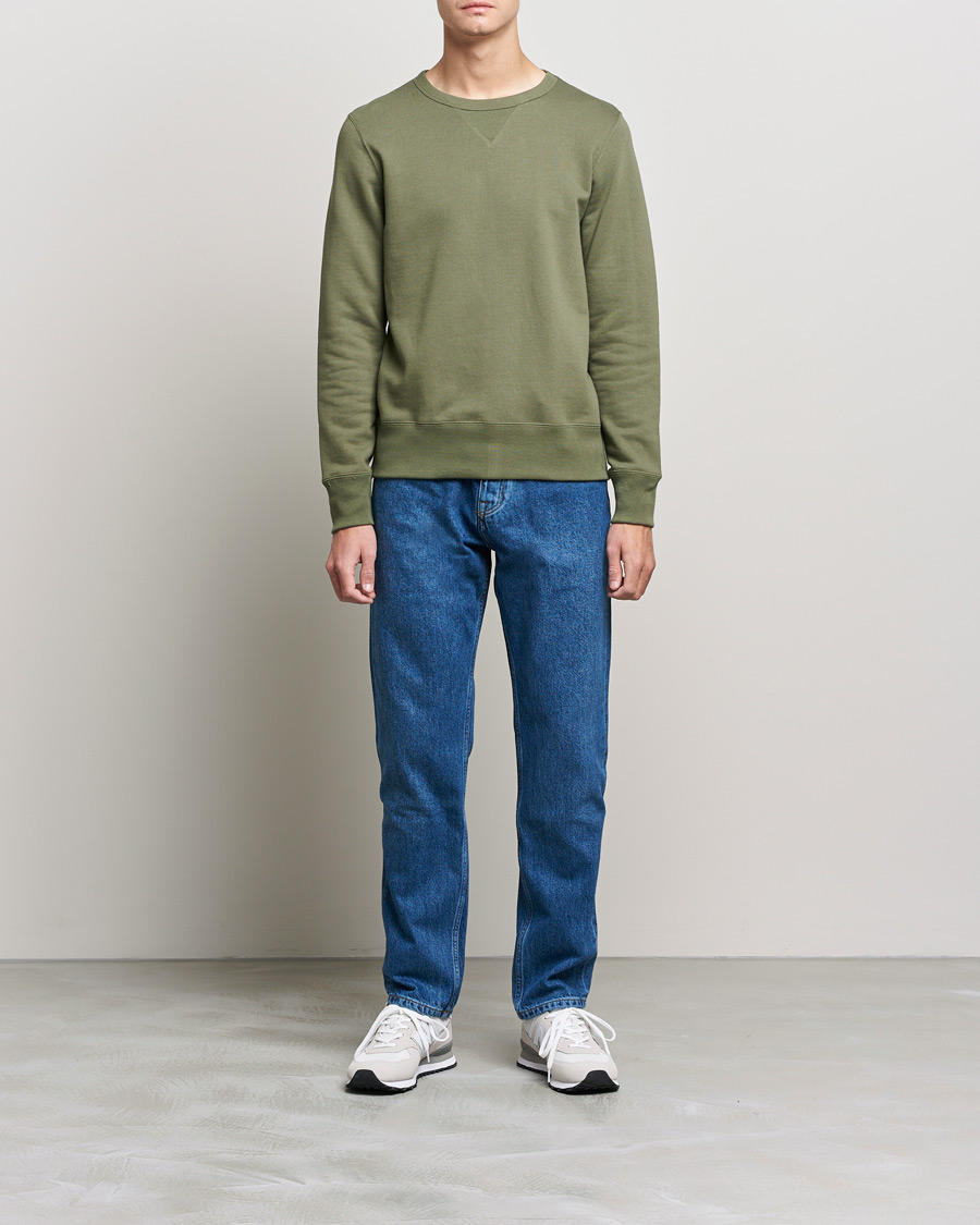 Herre | Trøjer | Merz b. Schwanen | Organic Cotton Crew Neck Sweat Army