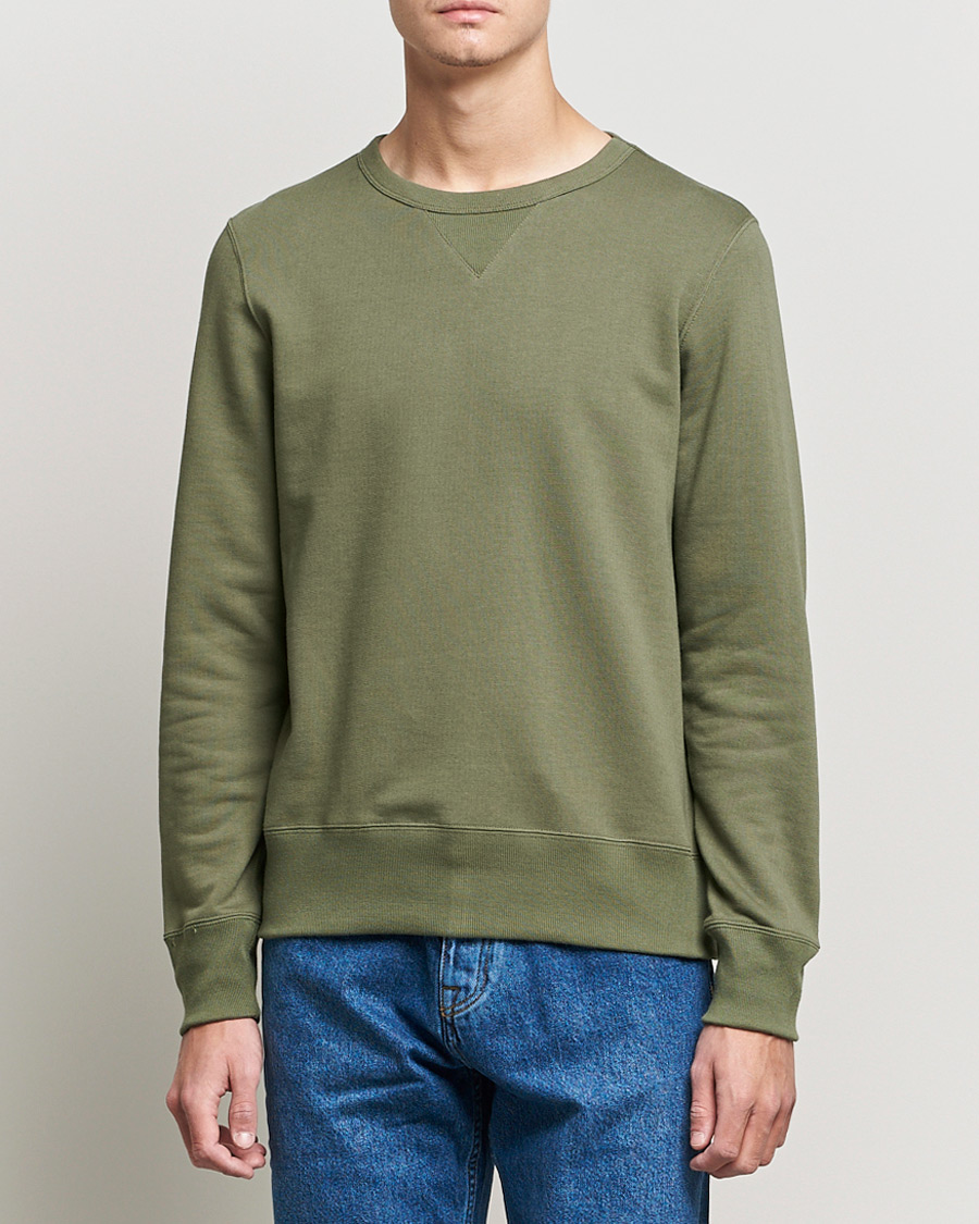 Herre |  | Merz b. Schwanen | Organic Cotton Crew Neck Sweat Army