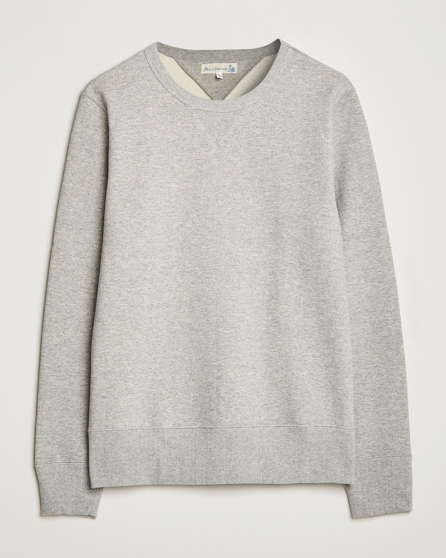 Herre | Trøjer | Merz b. Schwanen | Organic Cotton Crew Neck Sweat Grey Mel