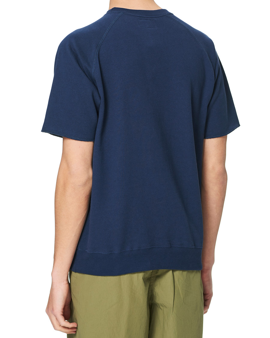 Herre | T-Shirts | BEAMS PLUS | Short Sleeve Cut Off Tee Navy