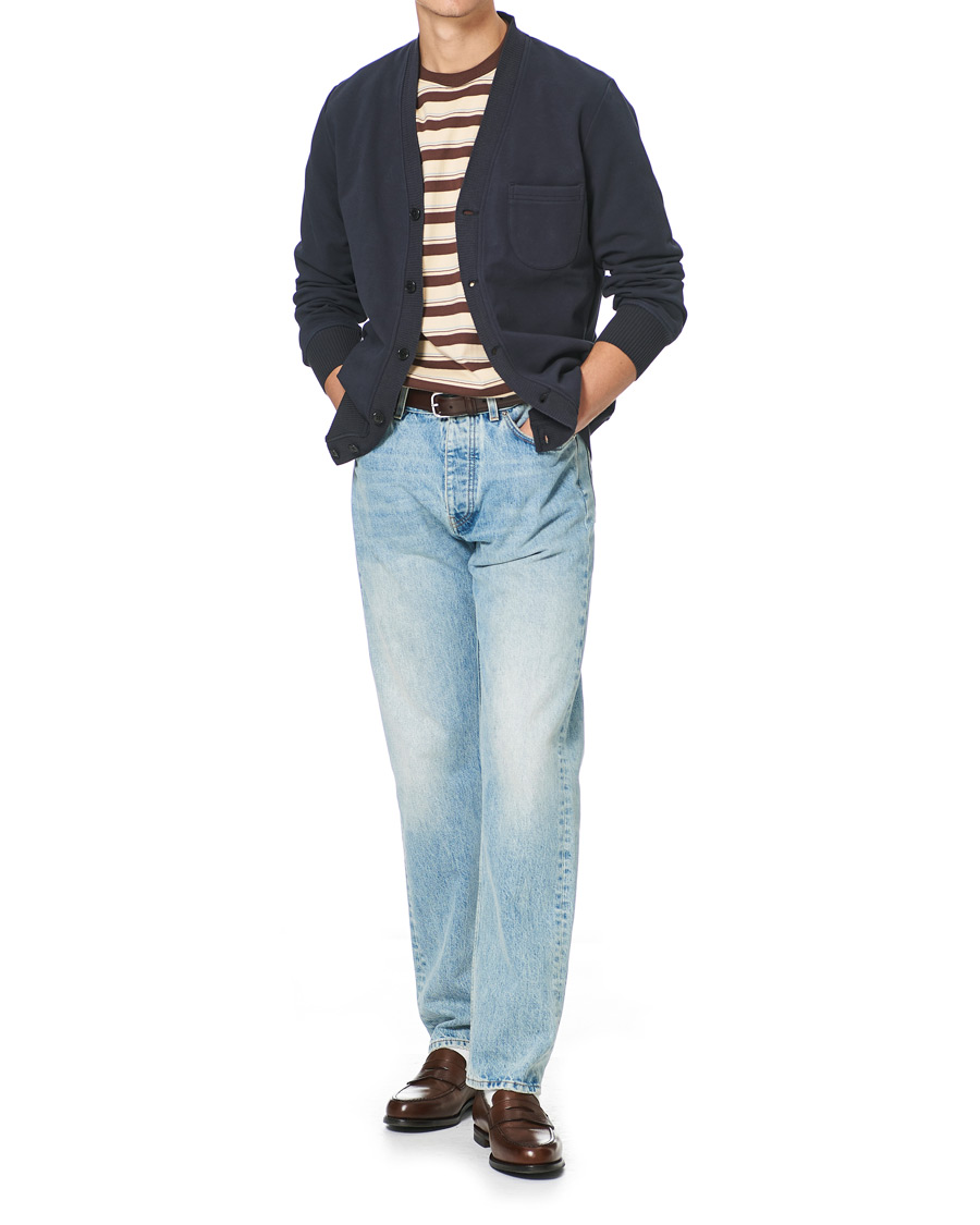 Herre | T-Shirts | BEAMS PLUS | Striped Pocket Tee Beige
