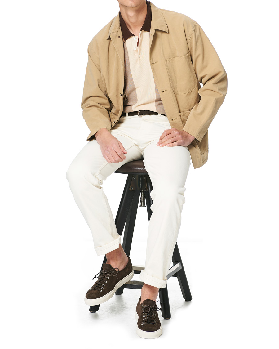Herre | Polotrøjer | BEAMS PLUS | Striped Knited Polo Brown