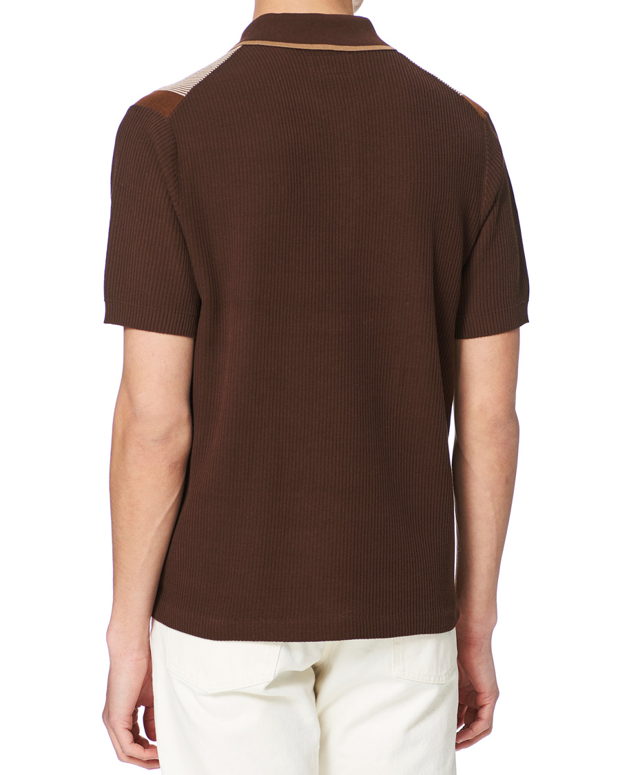 Herre | Polotrøjer | BEAMS PLUS | Striped Knited Polo Brown