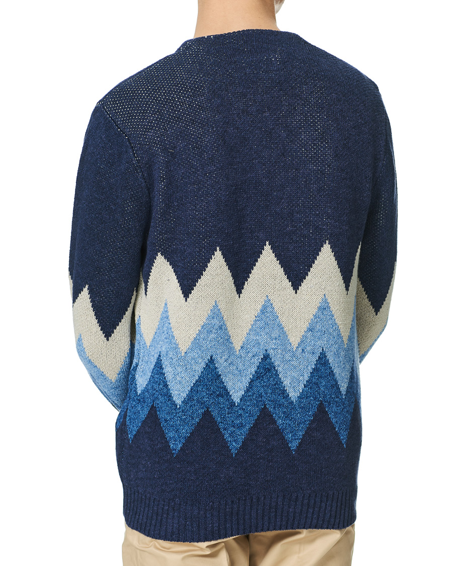 Herre | Trøjer | BEAMS PLUS | Jacquard Cardigan Indigo Blue