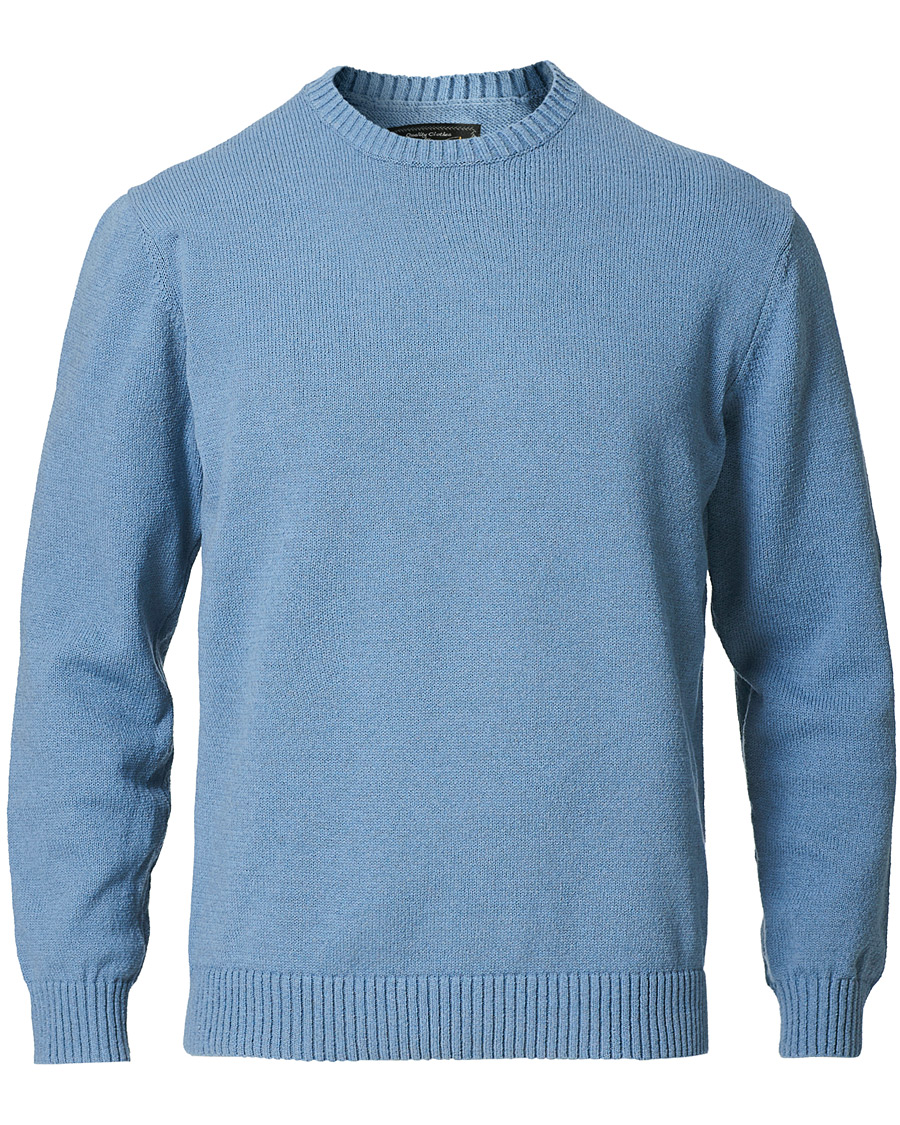 Herre | Trøjer | BEAMS PLUS | Lily Yarn Crew Neck Sax Blue