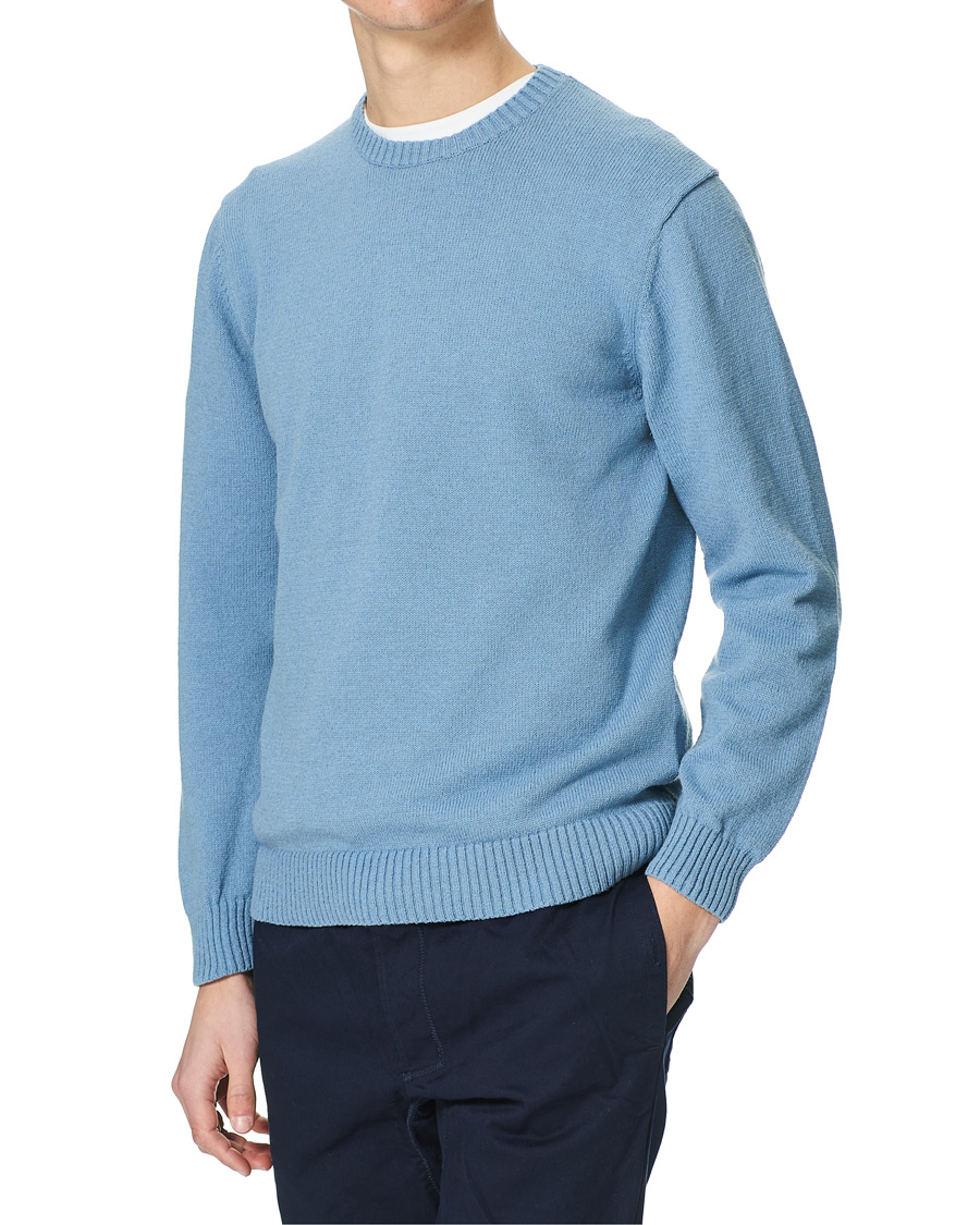 Herre | Trøjer | BEAMS PLUS | Lily Yarn Crew Neck Sax Blue