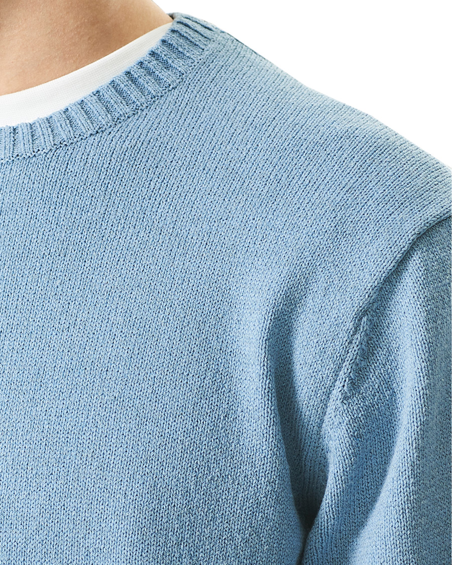 Herre | Trøjer | BEAMS PLUS | Lily Yarn Crew Neck Sax Blue