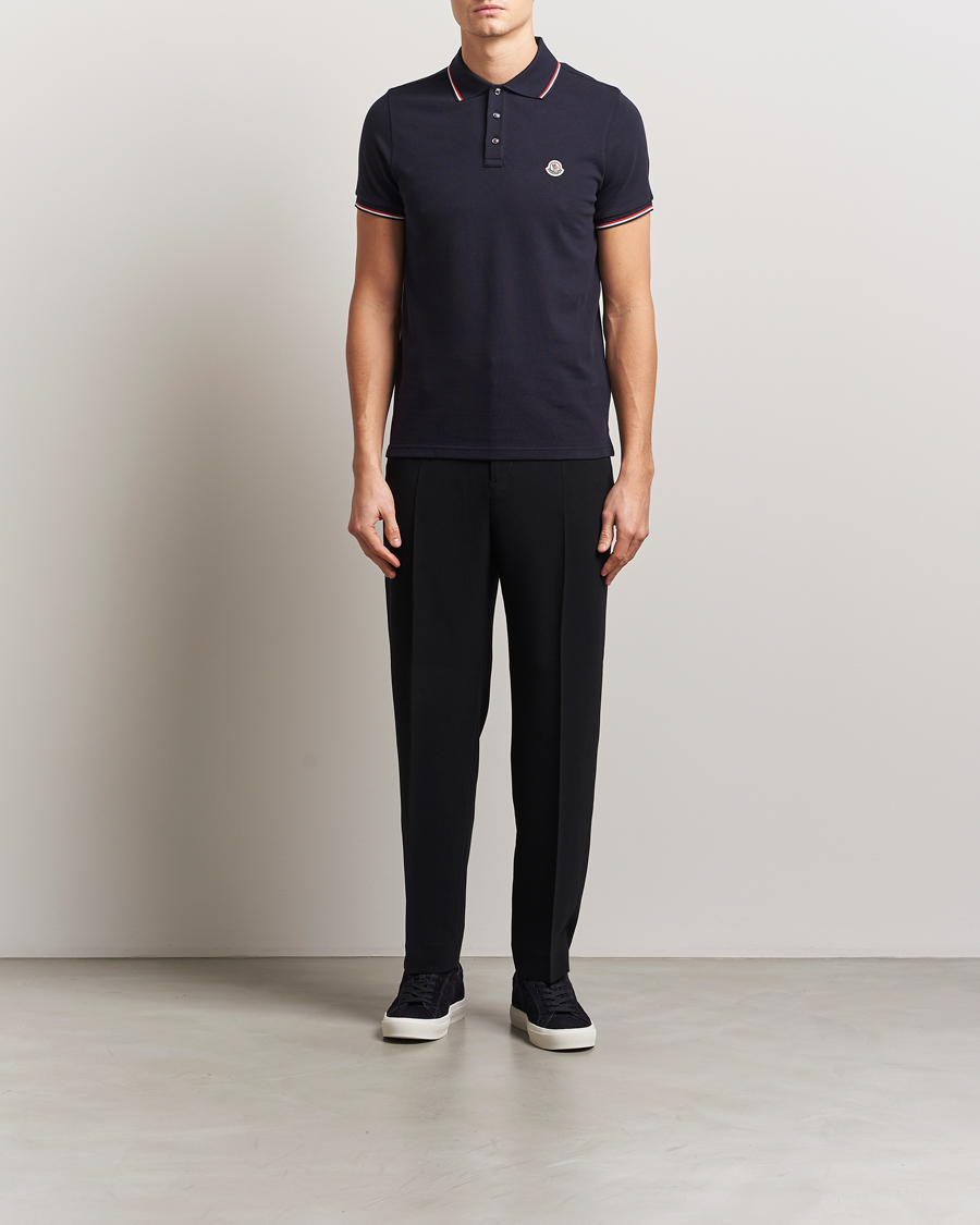 Herre | Polotrøjer | Moncler | Contrast Rib Polo Navy