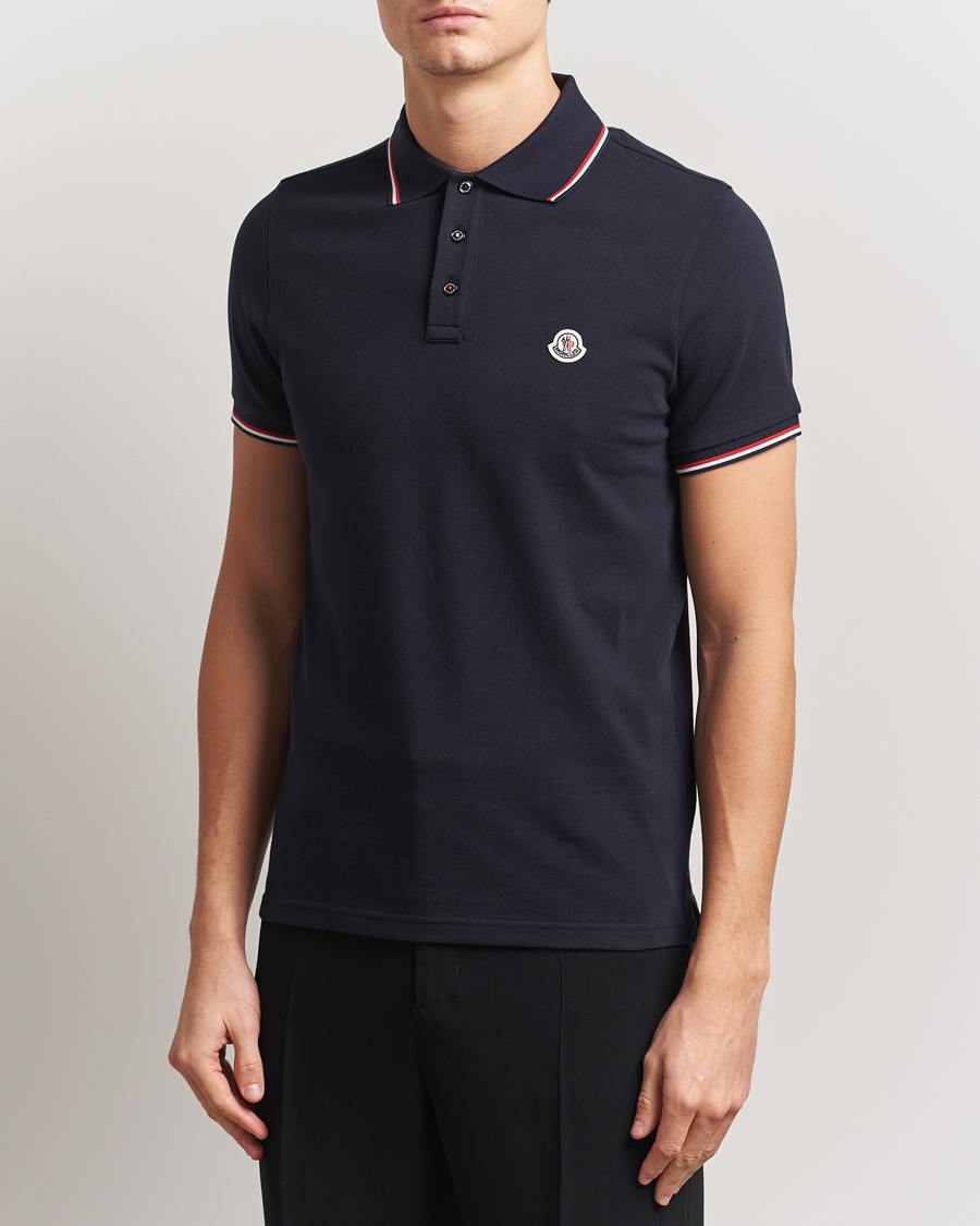 Herre | Polotrøjer | Moncler | Contrast Rib Polo Navy