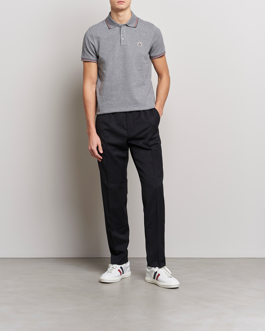 Herre | Polotrøjer | Moncler | Contrast Rib Polo Heather Grey