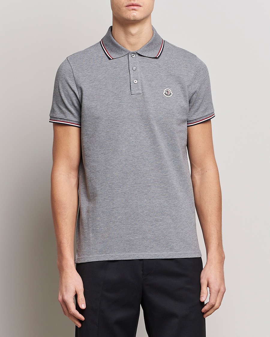 Herre |  | Moncler | Contrast Rib Polo Heather Grey
