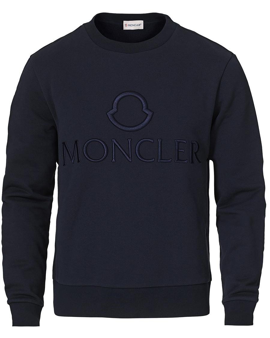 Herre | Trøjer | Moncler | Embroidered Logo Sweatshirt Navy
