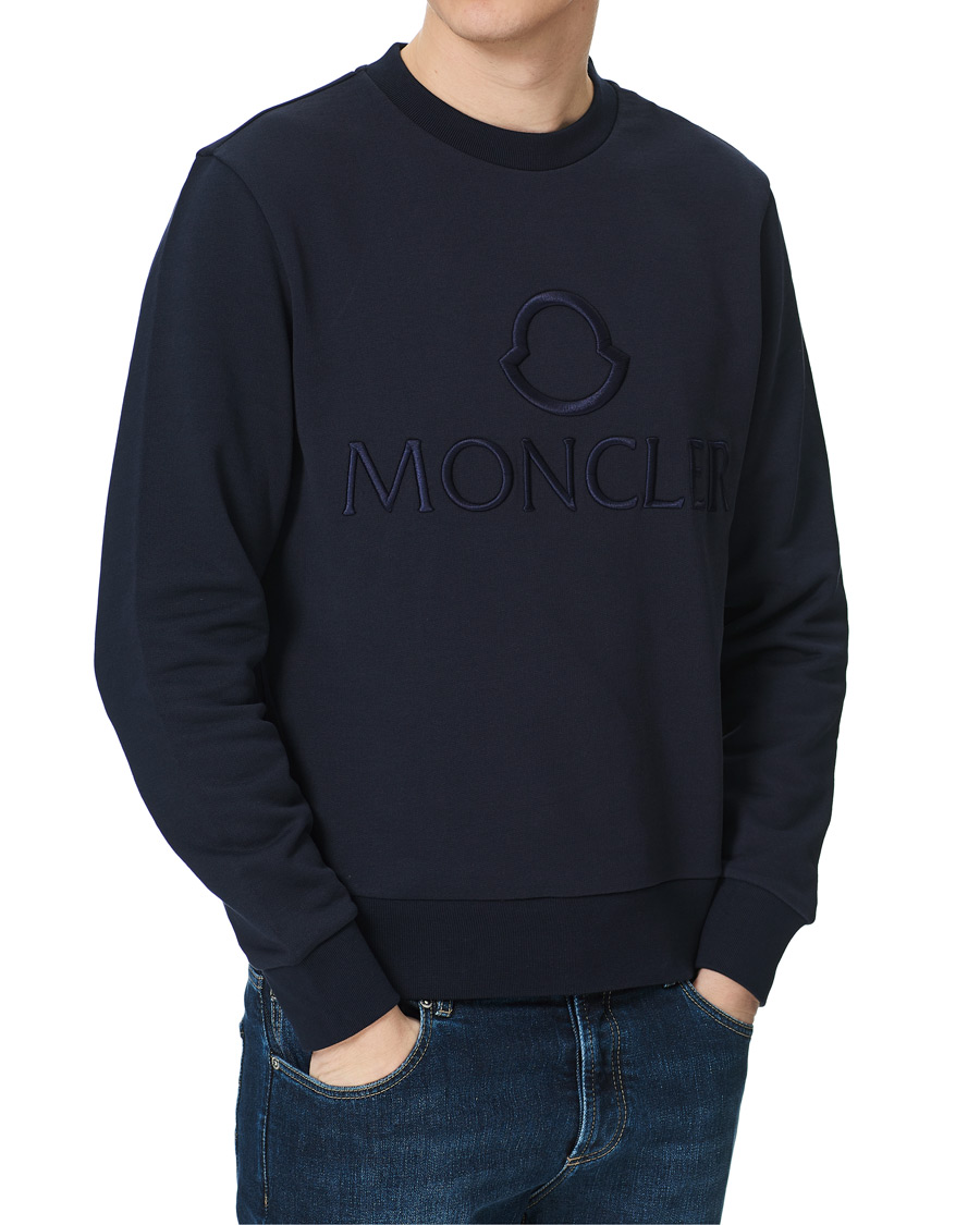 Herre | Trøjer | Moncler | Embroidered Logo Sweatshirt Navy