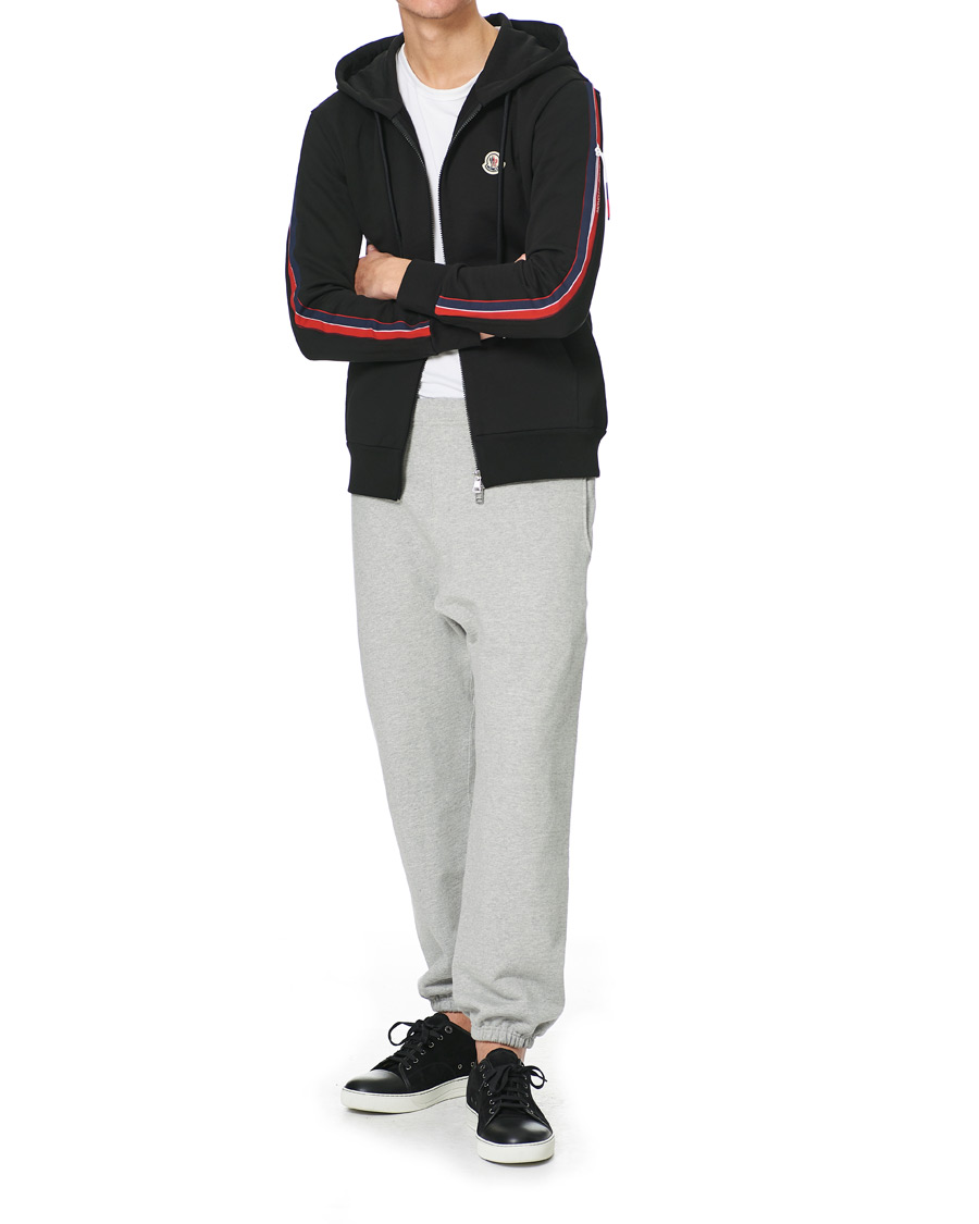 Herre | Trøjer | Moncler | Tape Logo Zip Hoodie Black