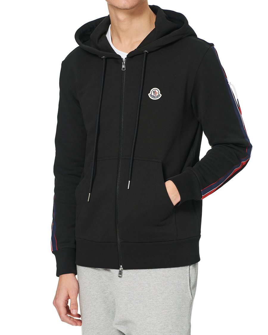 Herre | Trøjer | Moncler | Tape Logo Zip Hoodie Black