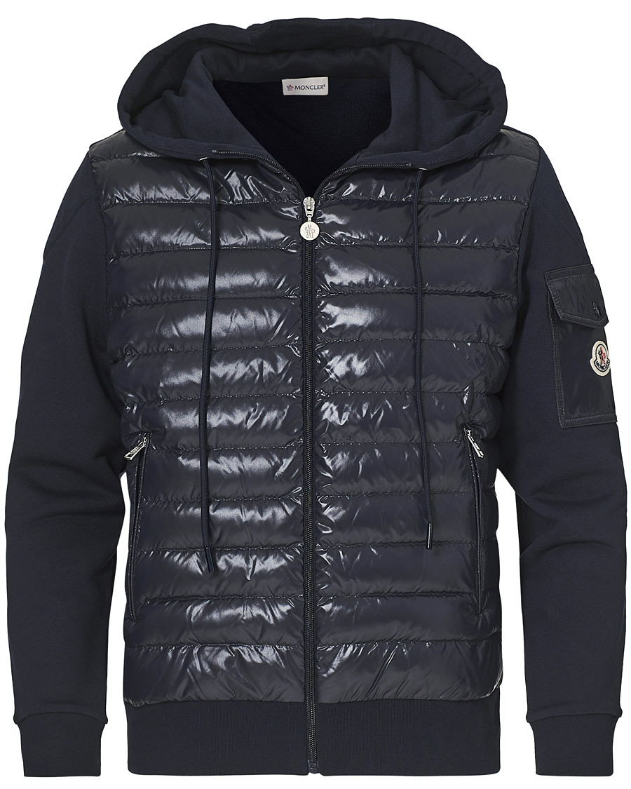 Herre | Trøjer | Moncler | Hooded Hybrid Full Zip Navy