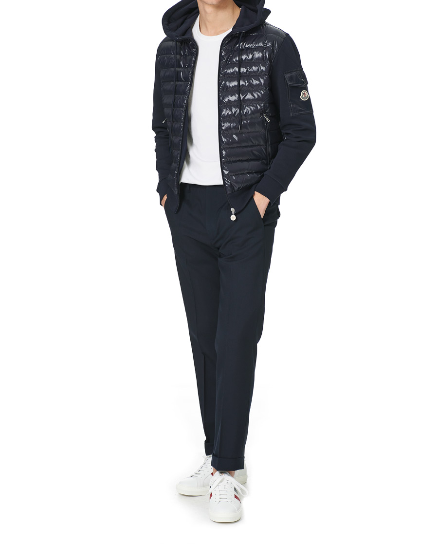 Herre | Trøjer | Moncler | Hooded Hybrid Full Zip Navy