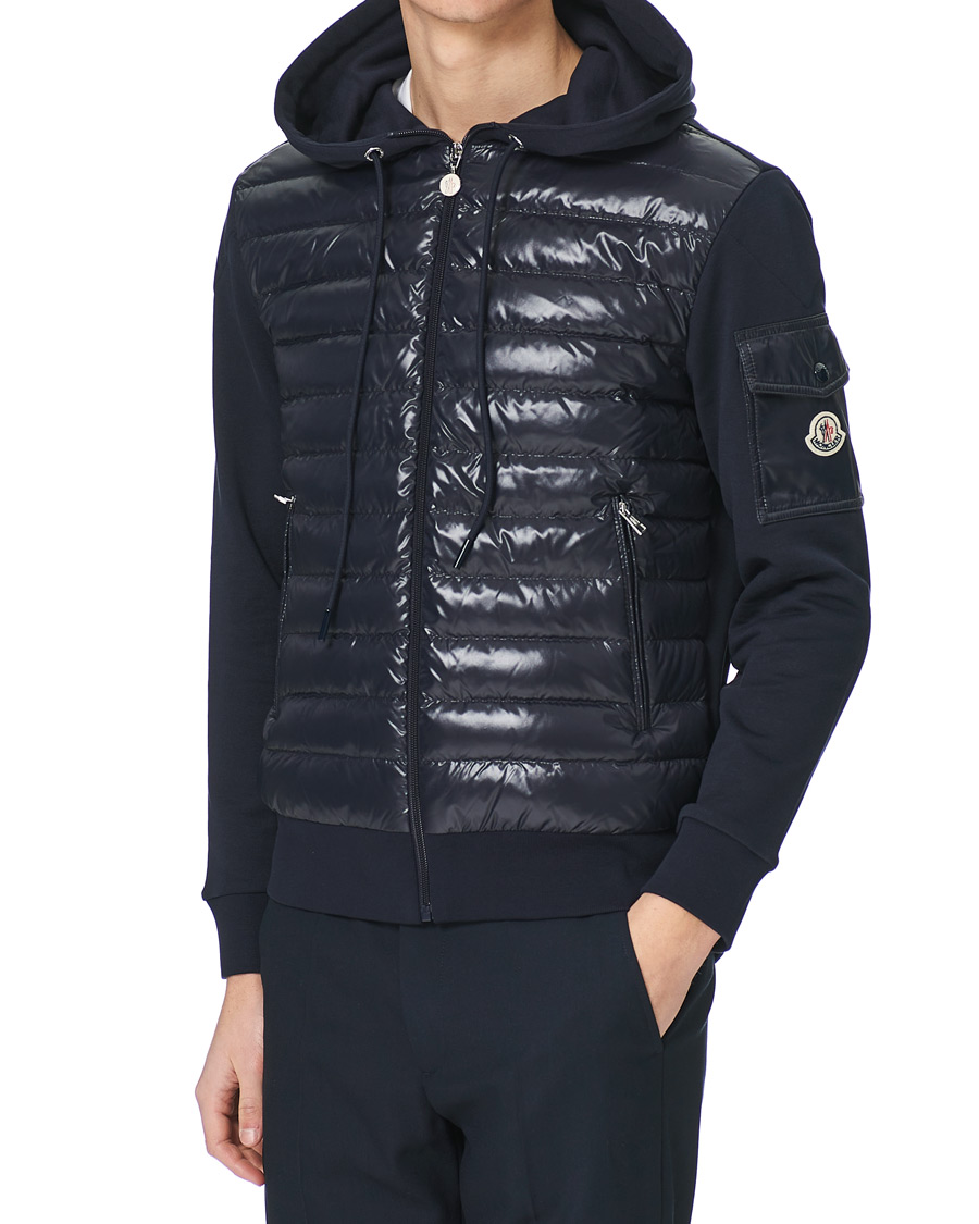 Herre | Trøjer | Moncler | Hooded Hybrid Full Zip Navy