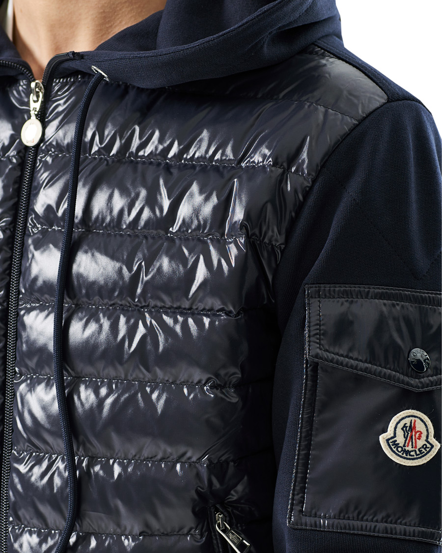 Herre | Trøjer | Moncler | Hooded Hybrid Full Zip Navy