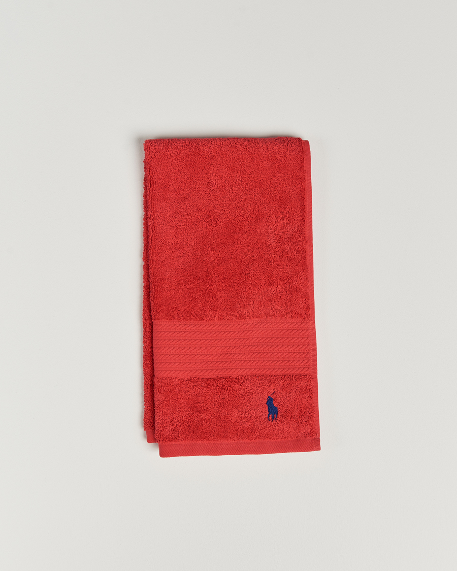 Herre | Ralph Lauren Home Polo Player Guest Towel 40x75 Red Rose | Ralph Lauren Home | Polo Player Guest Towel 40x75 Red Rose