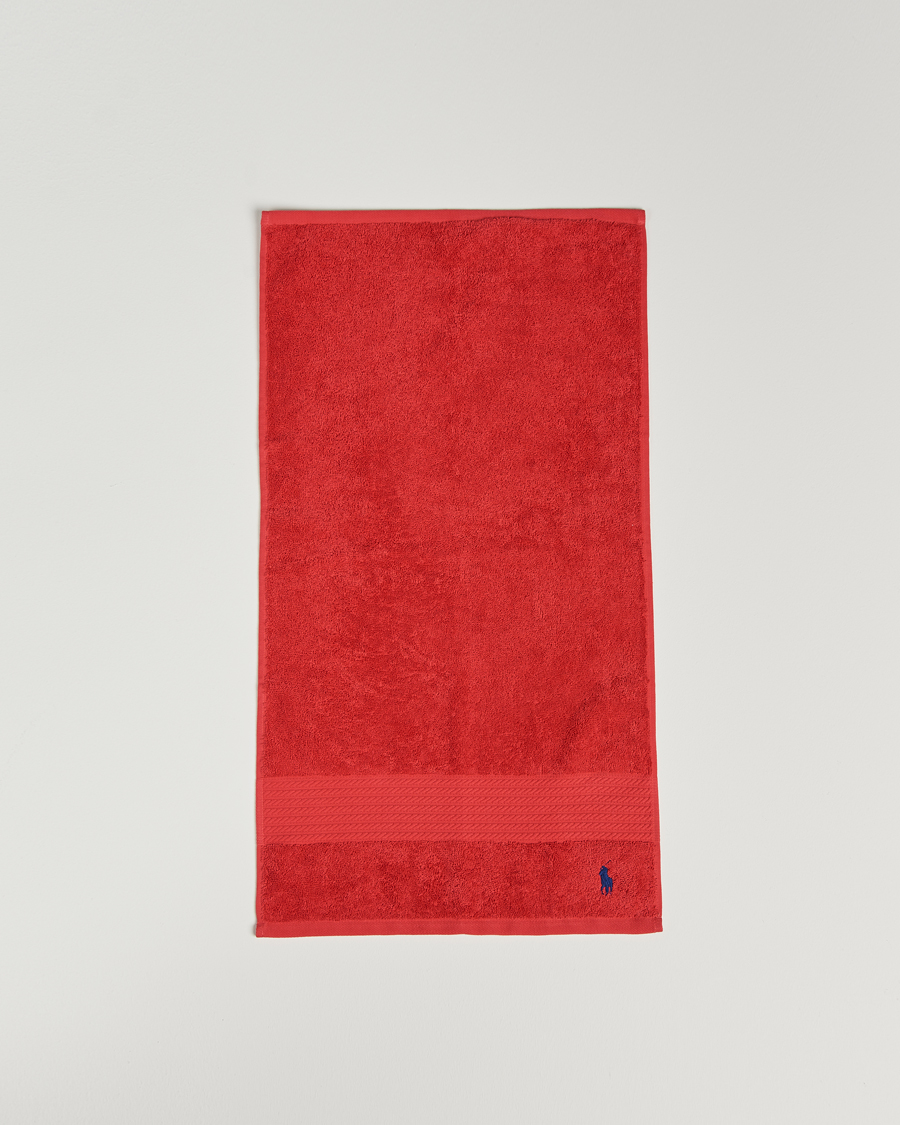 Herre | Ralph Lauren Home Polo Player Guest Towel 40x75 Red Rose | Ralph Lauren Home | Polo Player Guest Towel 40x75 Red Rose