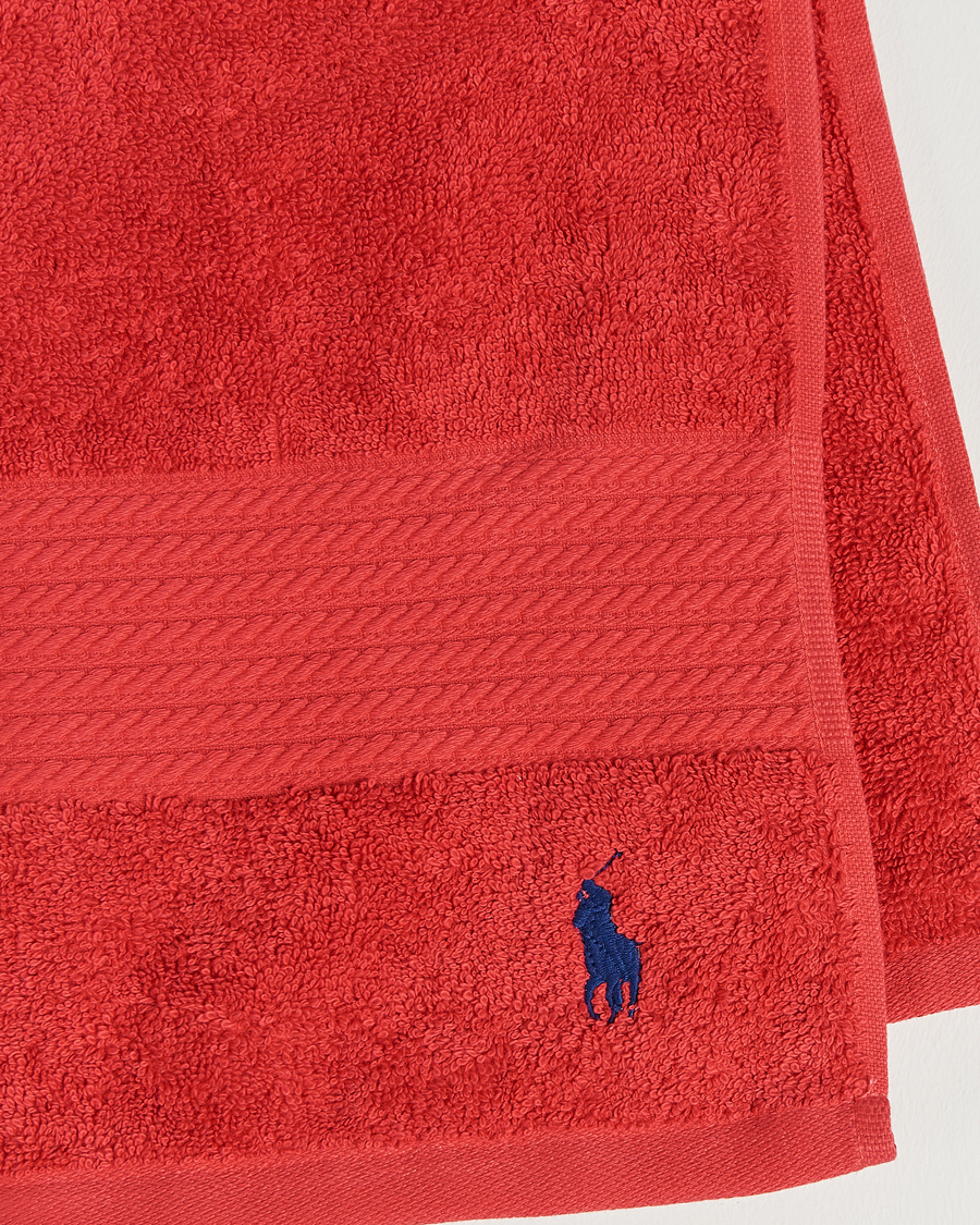 Herre | Ralph Lauren Home Polo Player Guest Towel 40x75 Red Rose | Ralph Lauren Home | Polo Player Guest Towel 40x75 Red Rose