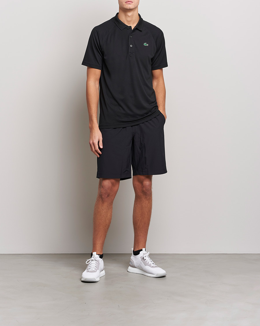 Herre | Lacoste Sport | Lacoste Sport | Performance Ribbed Collar Polo Black