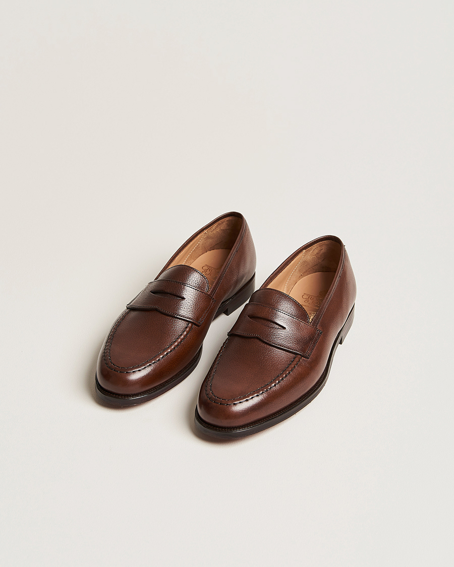 Herre | Håndlavede sko | Crockett & Jones x Tärnsjö Garveri | Boston Milled Grain Leather Sole Dk Brown Calf