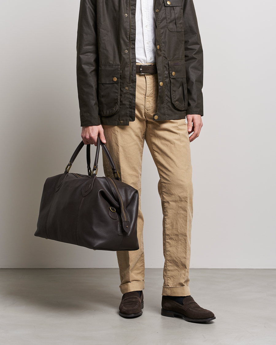 Herre | Tasker | Barbour Lifestyle | Leather Medium Travel Explorer Dark Brown